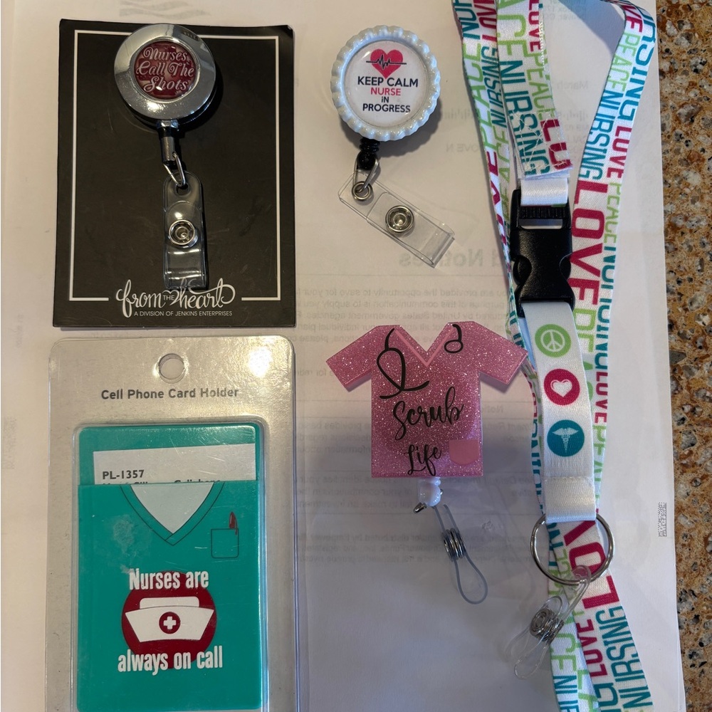 Nurse Badge Reel and Lanyard Set